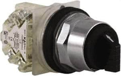 Square D - 30mm Mount Hole, 3 Position, Selector Switch Only - Black, Maintained (MA), Nonilluminated - Exact Tooling