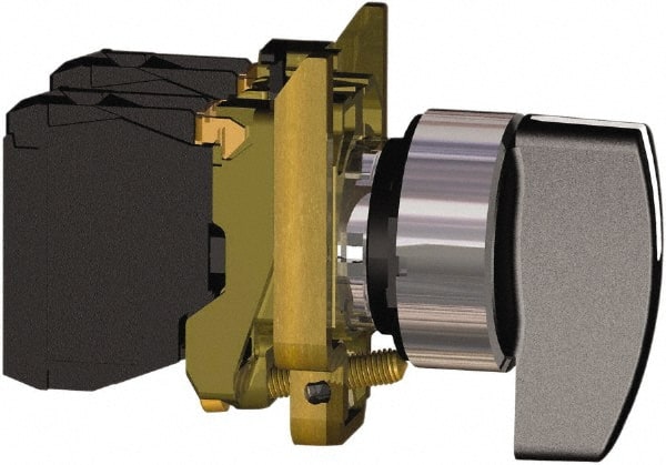 Square D - 0.87 Inch Mount Hole, 2 Position, Lever Operated, Selector Switch Only - Black, Maintained (MA), Nonilluminated, Shock and Vibration Resistant - Exact Tooling