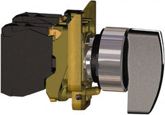 Square D - 0.87 Inch Mount Hole, 3 Position, Lever Operated, Selector Switch Only - Black, Maintained (MA), Nonilluminated, 2NO, Shock and Vibration Resistant - Exact Tooling