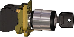 Square D - 0.87 Inch Mount Hole, 2 Position, Key Operated, Selector Switch Only - Black, Maintained (MA), Shock and Vibration Resistant - Exact Tooling