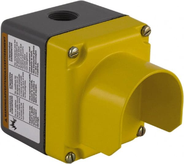 Square D - 1 Hole, 30mm Hole Diameter, Aluminum Pushbutton Switch Enclosure - 4-1/4 Inch High x 4-1/4 Inch Wide x 5-3/4 Inch Deep, 1, 3, 4, 13 NEMA Rated - Exact Tooling