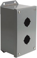 Square D - 2 Hole, 30mm Hole Diameter, Steel Pushbutton Switch Enclosure - 4-3/4 Inch High x 4.17 Inch Wide x 3.62 Inch Deep, 1, 3, 14 NEMA Rated - Exact Tooling