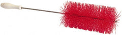 PRO-SOURCE - 1" Bristle Length, Plastic Food Service Brush - 6-1/2" Long x 2" Wide Head, 21" OAL, Red, Wire Block - Exact Tooling