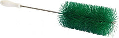PRO-SOURCE - 1" Bristle Length, Plastic Food Service Brush - 6-1/2" Long x 2" Wide Head, 21" OAL, Green, Wire Block - Exact Tooling