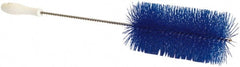 PRO-SOURCE - 1" Bristle Length, Plastic Food Service Brush - 6-1/2" Long x 2" Wide Head, 21" OAL, Blue, Wire Block - Exact Tooling
