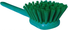 PRO-SOURCE - 1-3/4" Bristle Length, Plastic Utility Scrub Brush - 4-1/2" Long x 3-3/4" Wide Head, 20" OAL, Long Handle, Green, Foam Block - Exact Tooling
