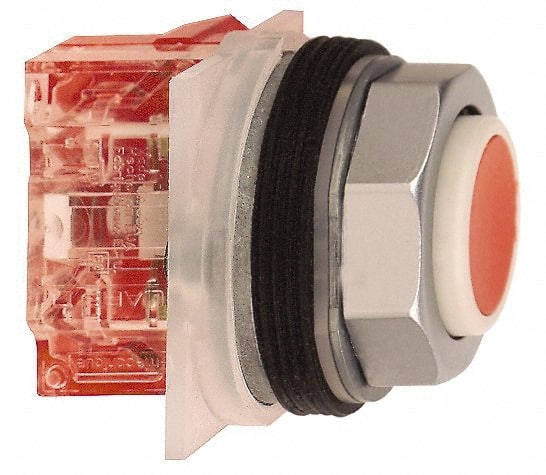 Schneider Electric - 30mm Mount Hole, Extended Straight, Pushbutton Switch with Contact Block - Octagon, Multicolor Pushbutton, Momentary (MO) - Exact Tooling