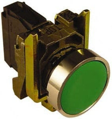 Square D - 0.87 Inch Mount Hole, Pushbutton Switch Only - Round, Green Pushbutton, Illuminated, Momentary (MO), Shock and Vibration Resistant - Exact Tooling