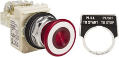 Square D - 30mm Mount Hole, Pushbutton Switch - Red Pushbutton, Maintained (MA) - Exact Tooling