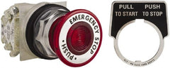 Square D - 30mm Mount Hole, Pushbutton Switch - Red Pushbutton, Maintained (MA) - Exact Tooling