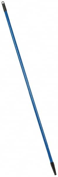 PRO-SOURCE - 60 x 1-1/4" Fiberglass Handle for Floor Squeegees & Push Brooms - Threaded Connection, Blue - Exact Tooling