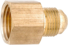 ANDERSON METALS - 1/2" Tube OD, 45° Lead Free Brass Flared Tube Female Connector - 3/4 NPT, Flare x FNPT Ends - Exact Tooling