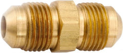 ANDERSON METALS - 3/8" Tube OD, 45° Lead Free Brass Flared Tube Union - Flare x Flare Ends - Exact Tooling