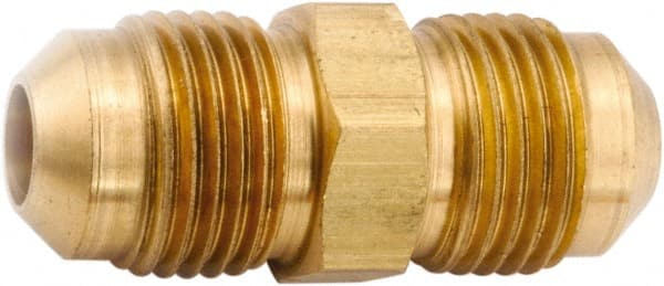 ANDERSON METALS - 5/16" Tube OD, 45° Lead Free Brass Flared Tube Union - Flare x Flare Ends - Exact Tooling