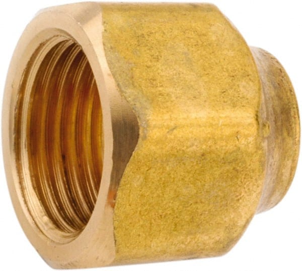 ANDERSON METALS - 5/8 x 1/2" Tube OD, 45° Lead Free Brass Flared Tube Nut - Flare Ends - Exact Tooling