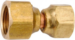 ANDERSON METALS - 3/8 x 1/4" Tube OD, 45° Lead Free Brass Flared Tube Swivel Connector Reducing - Flare x Flare Ends - Exact Tooling