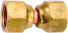 ANDERSON METALS - 3/8" Tube OD, 45° Lead Free Brass Flared Tube Swivel Connector - Flare x Flare Ends - Exact Tooling