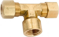 ANDERSON METALS - 5/8" OD, Lead Free Brass Female Branch Tee - 150 Max Working psi, Comp x Comp x FNPT Ends - Exact Tooling