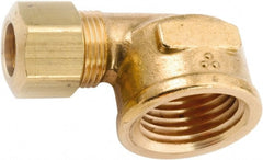 ANDERSON METALS - 1/4" OD, Lead Free Brass Female Elbow - 300 Max Working psi, Comp x FNPT Ends - Exact Tooling