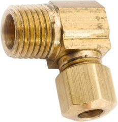 ANDERSON METALS - 5/16" OD, Lead Free Brass Male Elbow - 300 Max Working psi, Comp x MNPT Ends - Exact Tooling