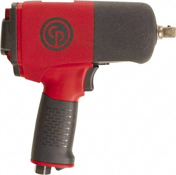 Chicago Pneumatic - 1/2" Drive, 9,000 RPM, 701 Ft/Lb Torque Impact Wrench - Pistol Grip Handle, 25.4 CFM, 90 psi, 1/4" NPT Inlet - Exact Tooling