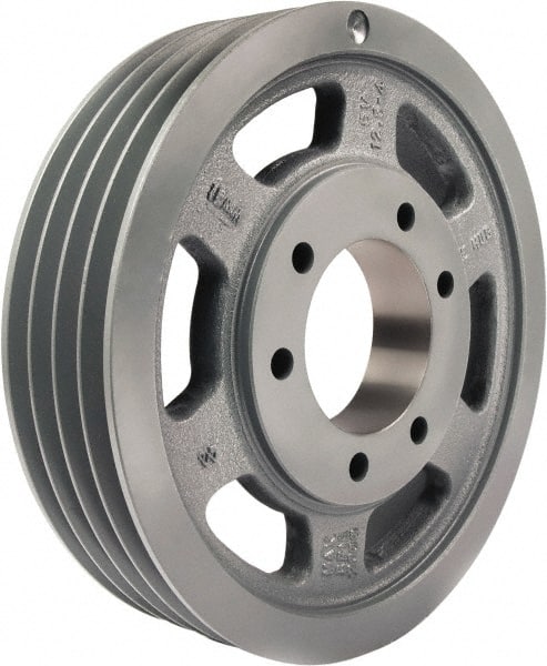 TB Wood's - 4 Groove, 7/8 to 3-1/2 Bore Diam, 18.7" Outside Diam, QD Bushed V Belt Sheave - 18.7 5V Diam Belt Pitch - Exact Tooling