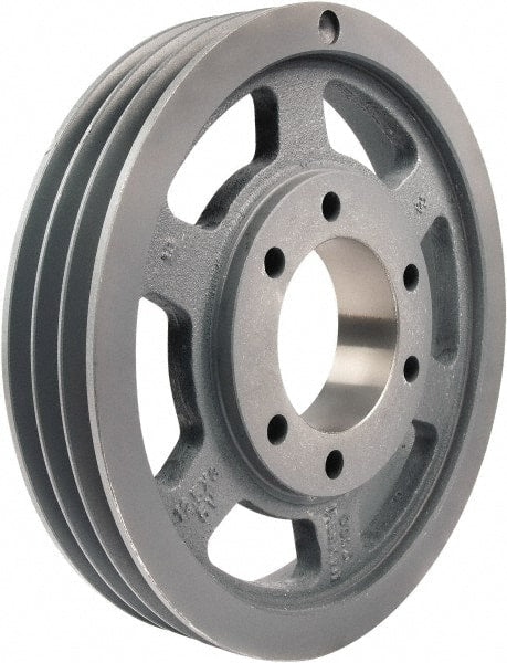 TB Wood's - 3 Groove, 7/8 to 3-1/2 Bore Diam, 14" Outside Diam, QD Bushed V Belt Sheave - 14.0 5V Diam Belt Pitch - Exact Tooling