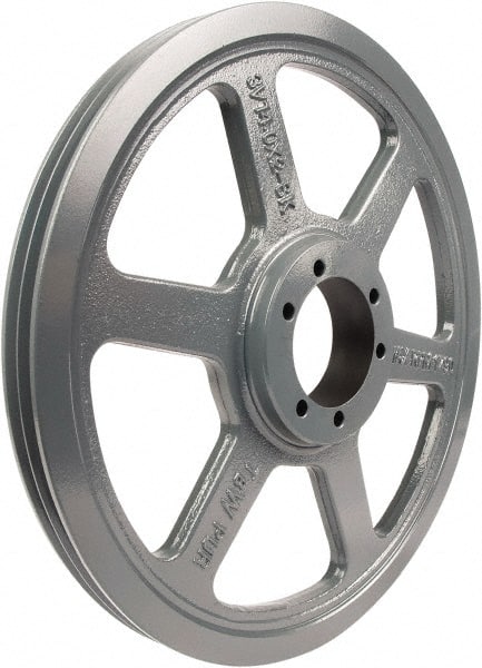 TB Wood's - 2 Groove, 1/2 to 2-1/2 Bore Diam, 14" Outside Diam, QD Bushed V Belt Sheave - 14.00 3V Diam Belt Pitch - Exact Tooling