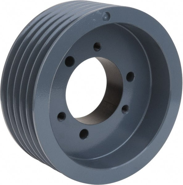 TB Wood's - 5 Groove, 7/8 to 3-1/2 Bore Diam, 11.3" Outside Diam, QD Bushed V Belt Sheave - 11.3 5V Diam Belt Pitch - Exact Tooling