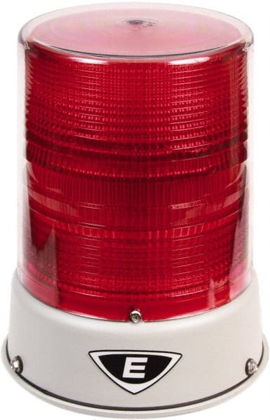 Edwards Signaling - 120 VAC, 4X NEMA Rated, LED, Red, Flashing, Steady Light - 65 Flashes per min, 3/4 Inch Pipe, 8-1/4 Inch Diameter, 7-3/4 Inch High, IP66 Ingress Rating, Pipe Mount - Exact Tooling