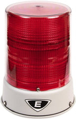 Edwards Signaling - 120 VAC, 4X NEMA Rated, LED, Red, Flashing, Steady Light - 65 Flashes per min, 3/4 Inch Pipe, 8-1/4 Inch Diameter, 7-3/4 Inch High, IP66 Ingress Rating, Pipe Mount - Exact Tooling