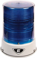 Edwards Signaling - 120 VAC, 4X NEMA Rated, LED, Blue, Flashing, Steady Light - 65 Flashes per min, 3/4 Inch Pipe, 6-1/2 Inch Diameter, 8 Inch High, IP66 Ingress Rating, Pipe Mount - Exact Tooling