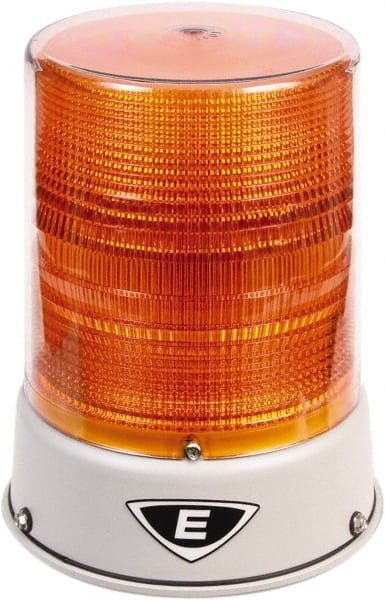 Edwards Signaling - 120 VAC, 4X NEMA Rated, LED, Amber, Flashing, Steady Light - 65 Flashes per min, 3/4 Inch Pipe, 8-1/4 Inch Diameter, 7-3/4 Inch High, IP66 Ingress Rating, Pipe Mount - Exact Tooling