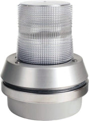 Edwards Signaling - 120 VAC, LED, Clear, Flashing Light - 65 Flashes per min, 1/2 Inch Pipe, 6 Inch Diameter, 7-3/8 Inch High, Box Mount, Pane, Pipe, Surface and Wall Mount - Exact Tooling