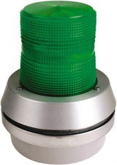 Edwards Signaling - 120 VAC, LED, Green, Flashing Light - 65 Flashes per min, 1/2 Inch Pipe, 6 Inch Diameter, 7-3/8 Inch High, Box Mount, Pane, Pipe, Surface and Wall Mount - Exact Tooling