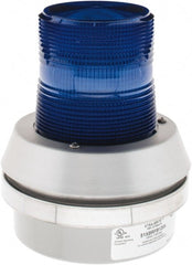 Edwards Signaling - 120 VAC, LED, Blue, Flashing Light - 65 Flashes per min, 1/2 Inch Pipe, 6 Inch Diameter, 7-3/8 Inch High, Box Mount, Pane, Pipe, Surface and Wall Mount - Exact Tooling