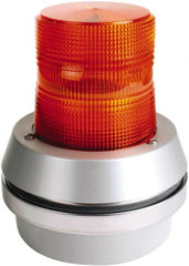 Edwards Signaling - 24 VDC, LED, Amber, Flashing Light - 65 Flashes per min, 1/2 Inch Pipe, 6 Inch Diameter, 7-3/8 Inch High, Box Mount, Pane, Pipe, Surface and Wall Mount - Exact Tooling