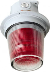 Edwards Signaling - 120 VAC, 4, 3R NEMA Rated, LED, Red, Flashing, Steady Light - 65 Flashes per min, 3/4 Inch Pipe, 7 Inch Diameter, 10-1/8 Inch High, Ceiling Mount - Exact Tooling