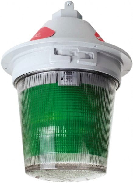 Edwards Signaling - 120 VAC, 4, 3R NEMA Rated, LED, Green, Flashing, Steady Light - 65 Flashes per min, 7 Inch Pendant, 7 Inch Diameter, 10-1/4 Inch High, Pendant Mount - Exact Tooling