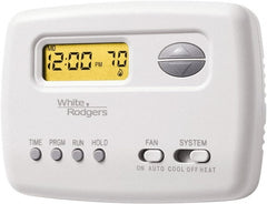 White-Rodgers - 45 to 90°F, 1 Heat, 1 Cool, Digital Programmable Thermostat - 20 to 30 Volts, Horizontal Mount, Manual Switch - Exact Tooling