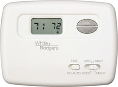 White-Rodgers - 45 to 90°F, 2 Heat, 1 Cool, Digital Nonprogrammable Heat Pump Thermostat - 20 to 30 Volts, Horizontal Mount, Hardwire Switch - Exact Tooling