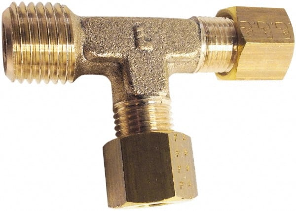 Legris - 6mm OD, Brass Male Run Tee - 319 Max Working psi, Comp x MBSPT Ends - Exact Tooling