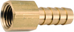 ANDERSON METALS - 3/8 NPT Thread Hose Barb x Female NPT Connector - 1/4" ID Hose, Lead Free Brass - Exact Tooling