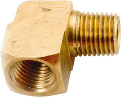 ANDERSON METALS - 1/8-27 Male Thread x 1/8-27 Female Thread, Lead Free Brass Industrial Pipe 90° Long Street Elbow - MNPT x FNPT, 1,000 psi - Exact Tooling