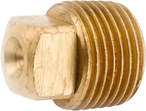 ANDERSON METALS - 1/2-14 Male Thread, Lead Free Brass Industrial Pipe Square Head Plug - MNPT, 1,000 psi - Exact Tooling