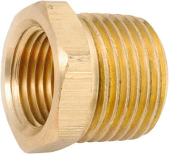 ANDERSON METALS - 1/2-14 Male Thread x 1/8-27 Female Thread, Lead Free Brass Industrial Pipe Hex Bushing - MNPT x FNPT, 1,000 psi - Exact Tooling