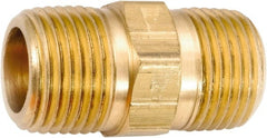 ANDERSON METALS - 1/2-14 Male Thread, Lead Free Brass Industrial Pipe Hex Nipple - MNPT, 1,000 psi - Exact Tooling