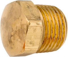 ANDERSON METALS - 1/2-14 Male Thread, Lead Free Brass Industrial Pipe Hex Head Plug - MNPT, 1,000 psi - Exact Tooling