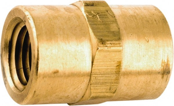 ANDERSON METALS - 1/4-18 Female Thread, Lead Free Brass Industrial Pipe Heavy Duty Coupling - FNPT x FNPT, 1,000 psi - Exact Tooling