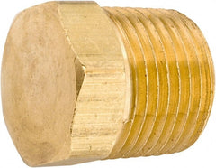 ANDERSON METALS - 1/2-14 Male Thread, Lead Free Brass Industrial Pipe Hex Head Plug - MNPT, 1,000 psi - Exact Tooling